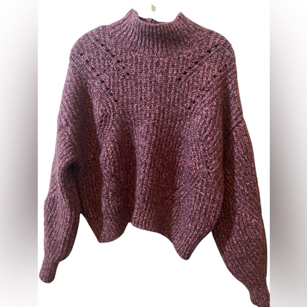 LOFT plum/ purple shades-mock neck sweater size S.